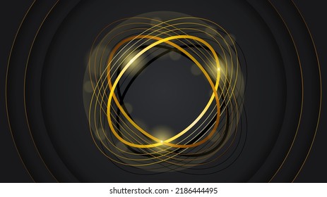 Abstraktes dunkles Material Moderner Hintergrund mit golden Linien Streifen Schatten Hintergrund Tapete Dekoration Vektordesign-Stil