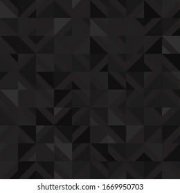 Abstract dark black pattern of geometric shapes. Mosaic backdrop. Geometric  triangular background, vector.