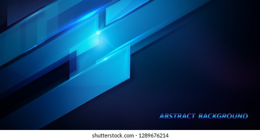 Abstract dark blue 3D geometric high-tech digital background