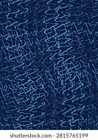 Abstract dark blue backdrop with irregular light blue lines, dynamic pattern, cool tones, fractured surface, artistic, modern design