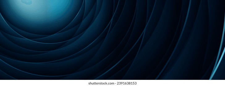 Abstract dark blue background with circle geometric lines. Futuristic technology concept vector illustration with rounded lines. Dark blue background for business, corporate, brochure, banner or cover