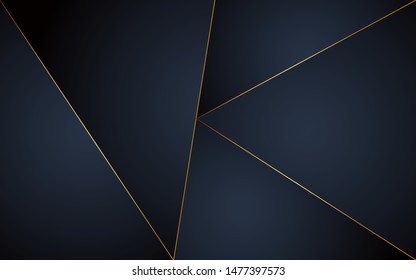Abstract dark blue background  a combination with elegant golden decoration shape texture. Luxury and premium concept vector design template for use element invitation, voucher, card, cover, banner
