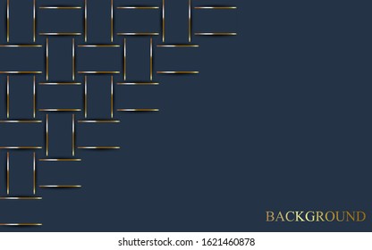 Abstract Dark blue background with a combination line light gold. Luxury premium concept vector eps 10.