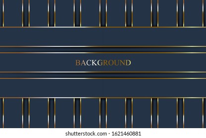 Abstract Dark blue background with a combination line light gold. Luxury premium concept vector eps 10.