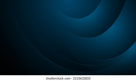 Resumen de fondo azul oscuro con líneas de curva. Capa de superposición de curva geométrica de gradiente azul. Vector de onda suave azul. Diseño futurista moderno de plantillas. Ilustración del vector