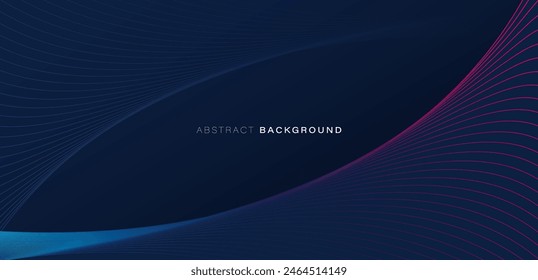 Abstract dark blue background. Curved lines element. Modern graphic design. Suit for poster, banner, brochure, cover, corporate, website, flyer. Vector illustration