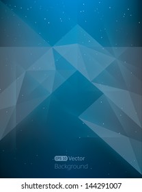 Abstract dark blue background diamond style in space