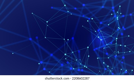 Abstract dark blue background. Digital mesh in plexus style. Vector illustration.