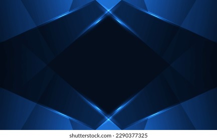 Abstract dark blue background with geometric dynamic glowing diagonal lines. Modern trandy abstract blue background for business, corporate, brochure, banner, cover or poster. Vector illustration