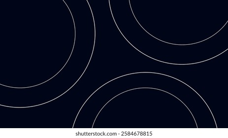Abstract dark blue background with geometric circles design. Vector illustration