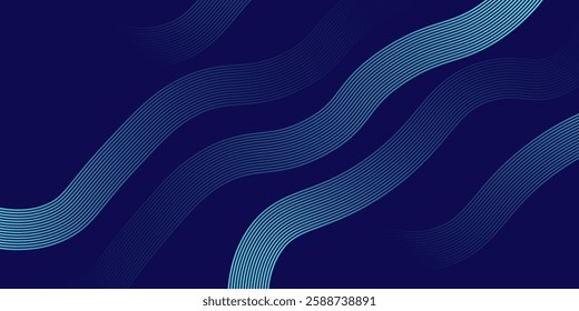  abstract dark blue background. Geometric glow lines pattern. Modern shiny blue gradient lines. Futuristic technology design