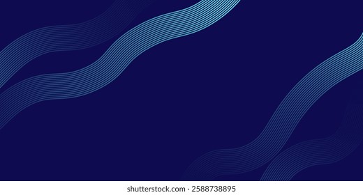  abstract dark blue background. Geometric glow lines pattern. Modern shiny blue gradient lines. Futuristic technology design