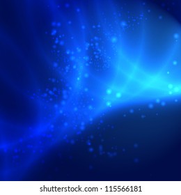 Abstract dark blue background with glowing elements