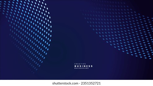 abstract dark blue background with glowing halftone
