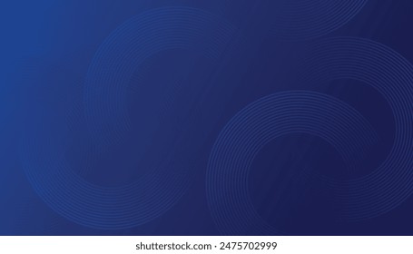 Abstrakter dunkelblauer Hintergrund mit leuchtenden Kreislinien. Hintergrund der Technologie.
