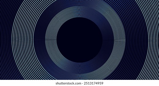 Abstract dark blue background. Glowing geometric lines. Futuristic technology concept. Suit for business, corporate, presentation, cover, banner, website, flyer, brochure.