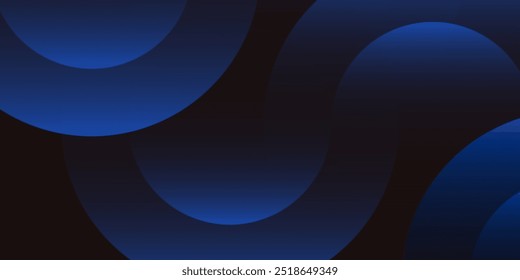 Abstrakter dunkelblauer Hintergrund mit leuchtend gekrümmten Linien. Glänzend blaue Swirl-Kurve Linien Design. Spirale Geometrisches ovales Muster. Futuristisches Technologiekonzept. Vektorgrafik