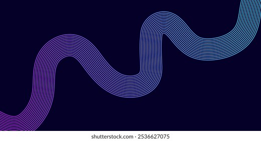 abstract dark blue background with glowing lines, background template, modern elegant futuristic background,