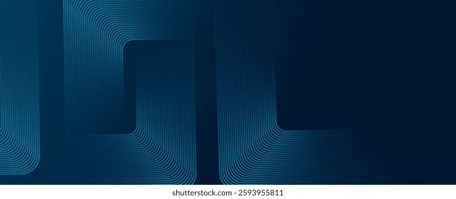 Abstract dark blue background with glowing geometric lines. Modern shiny blue hexagon lines pattern. Technology futuristic concept. Suit for poster,