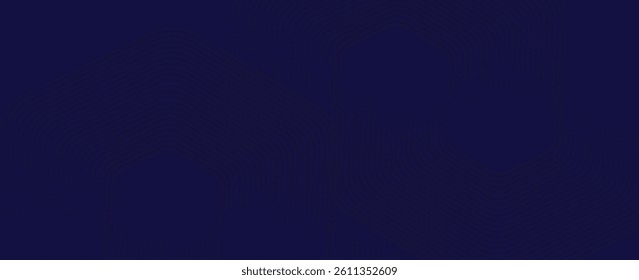 Abstract dark blue background with glowing geometric lines. Modern shiny blue hexagon lines pattern. Technology futuristic concept. Suit for poster, banner, brochure, cover, flyer. Vector illustratio