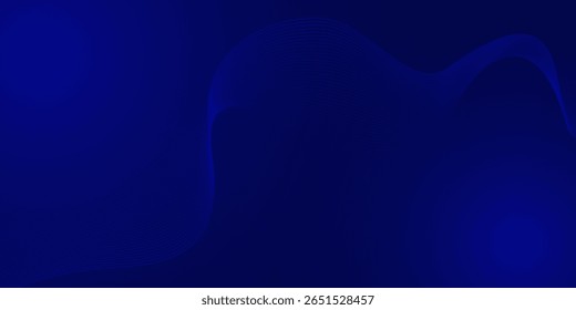 Abstract dark blue background with glowing light curves. Professional and sophisticated design, perfect for corporate, tech, and finance visuals.