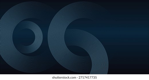 Abstract Dark blue abstract background with glowing circle lines. vcetor ilustration 10 EPS modern trendy and simple design