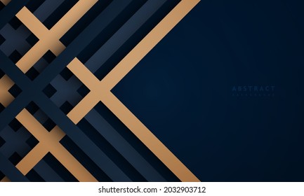 abstract dark blue background with gold line textured, technology background, modern landing page concept vector.