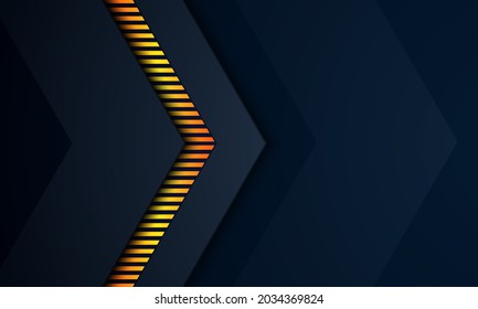 abstract dark blue background with gold line textured, technology background, modern landing page concept vector.
