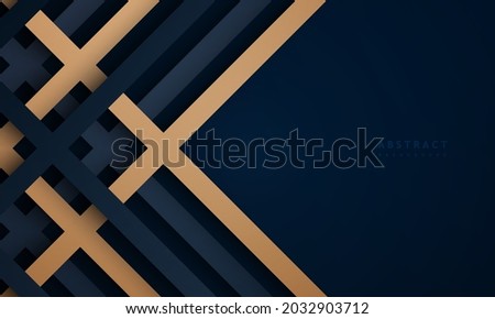 abstract dark blue background with gold line textured, technology background, modern landing page concept vector.