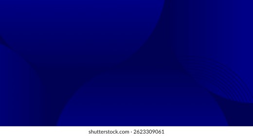 abstract dark blue background. Blue gradient circular shape elements. Minimalist geometric pattern. Modern design. Suit for presentation, brochure, cover, wallpaper, website, business, backdrop