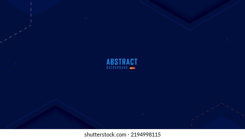 Resumen de fondo azul oscuro con forma hexágono y ornamento memphis para banner, papel de pared, banner de venta, afiche, fondo de movimiento azul marino abstracto espacio blanco para texto