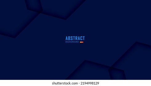 Abstract dark blue background with hexagon shape and memphis ornament for banner, wallpaper, sales banner, poster, abstract blue navy motion backgrounds white space for text
