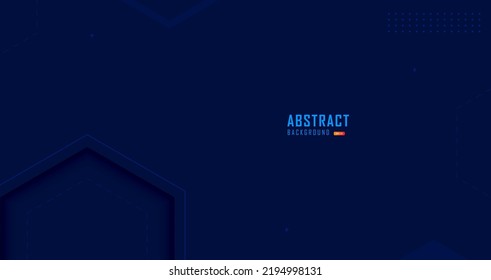 Abstract dark blue background with hexagon shape and memphis ornament for banner, wallpaper, sales banner, poster, abstract blue navy motion backgrounds white space for text