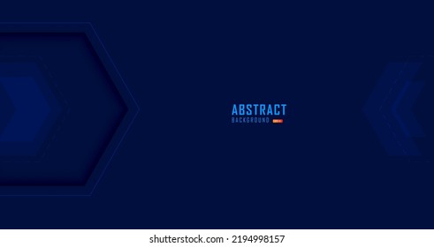 Abstrakter, dunkelblauer Hintergrund mit sechseckiger Form und Memphis-Ornament für Banner, Tapete, Verkaufsbanner, Poster, abstrakter blauer Marinehintergrund Weißer Raum für Text