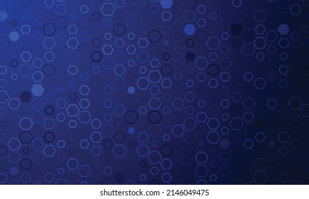 Abstract dark blue background with hexagons.
