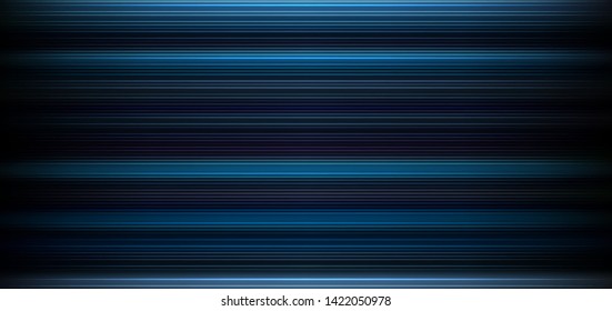 Abstract dark blue background with horizontal light and lines pattern wallpaper. Vector illustration 