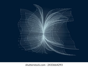 abstract dark blue background with line stars