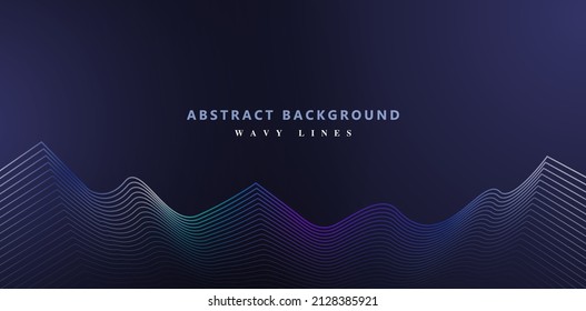fondo azul oscuro abstracto con líneas, aplicable a banner de sitio web, datos de carteles de signo corporativos y de negocios, tecnología futura de fondo mural, diseño de líneas de concepto dinámicas, líneas únicas con patrones 