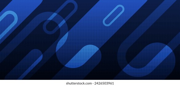 Abstract dark blue background. Minimal geometric blue light technology background abstract design.