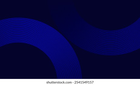 Abstractas fondo azul oscuro con patrones de línea circular minimalista para el Diseño gráfico moderno y el arte digital