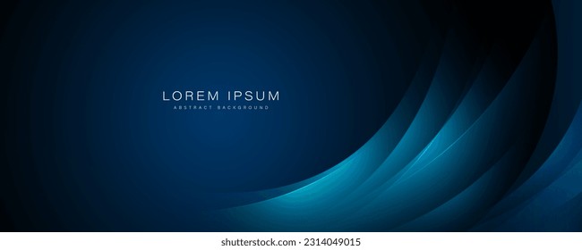 Abstract dark blue background. Modern shiny blue curve overlay layer design element. Space for your text. Futuristic concept. Suit for poster, banner, brochure, corporate, website. Vector illustration