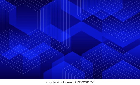 Abstractas fondo azul oscuro. Diseño moderno de forma hexagonal geométrica. Traje para el folleto, folleto, Anuncio, cartel, Sitio web, volante, cubierta, corporativo, telón de fondo. Ilustración vectorial