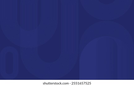 Abstract dark blue background. Modern blue round with geometric lines shape