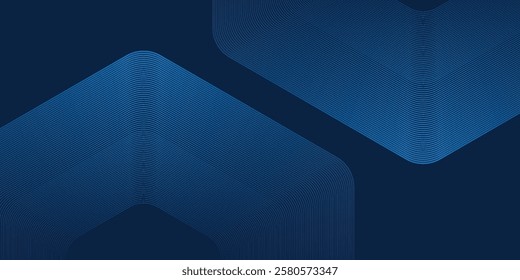 Abstract dark blue background. Modern line stripes curve abstract presentation background. Luxury paper cut background design