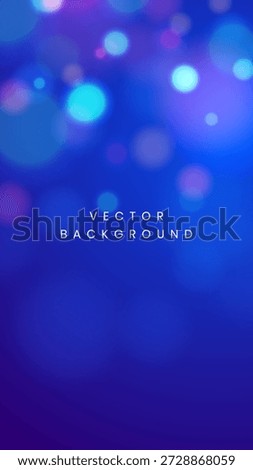 Abstract dark blue background or navy surface with glowing light blue bokeh circles and soft blur effect in vertical orientation for dreamlike and magical design concepts