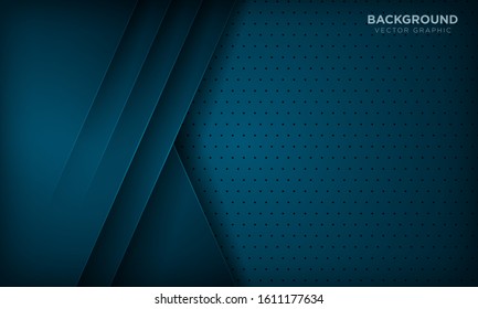 Fondo azul oscuro abstracto con capa superpuesta sobre textura de carbono. Ilustración vectorial.