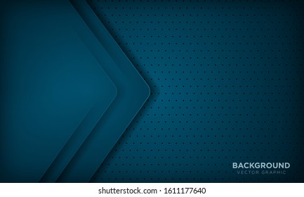 Abstract dark blue background with overlap layer on carbon texture. Vector illustration.