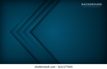 Abstract dark blue background with overlap layer on carbon texture. Vector illustration.