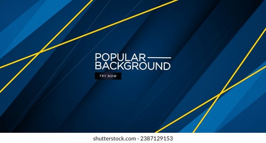 Abstrakter, dunkelblauer Hintergrund mit überschneidenden Mustern und gelben Linien Element Hintergrund für Bannerdesign. EPS10-Vektor