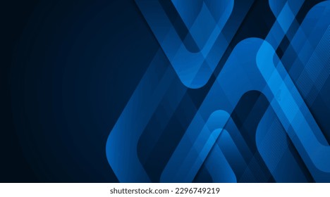 Abstract dark blue background with overlay layer. Modern blue geometric shapes graphic design. Suit for poster, banner, brochure, cover, corporate, website, flyer. Vector illustration